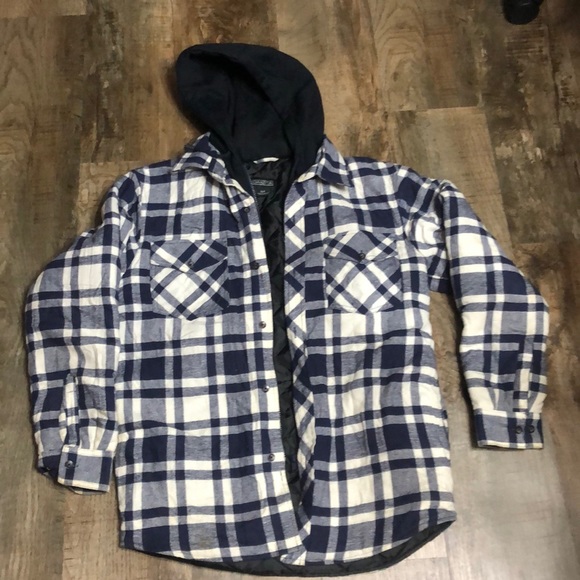 Dakota Men’s Flannel Sherpa Checkered Hoodie Jacket - Picture 3 of 7
